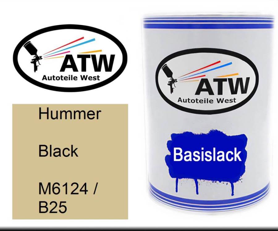 Hummer, Black, M6124 / B25: 500ml Lackdose, von ATW Autoteile West.